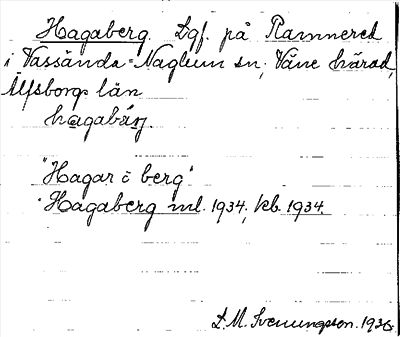 Bild på arkivkortet för arkivposten Hagaberg