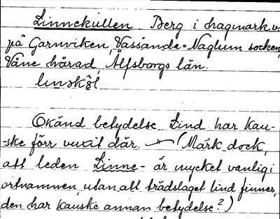 Bild på arkivkortet för arkivposten Linnekullen