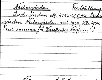 Bild på arkivkortet för arkivposten Nedergården