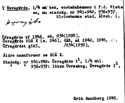 Bild på arkivkortet för arkivposten Övragärde