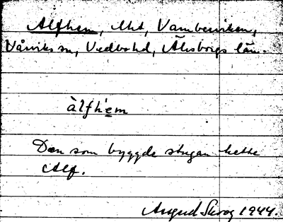 Bild på arkivkortet för arkivposten Alfhem