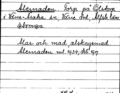 Bild på arkivkortet för arkivposten Alemaden