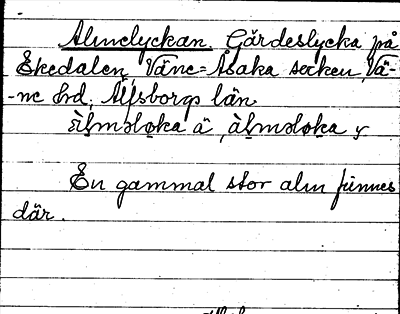 Bild på arkivkortet för arkivposten Almelyckan