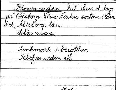 Bild på arkivkortet för arkivposten Klevemaden
