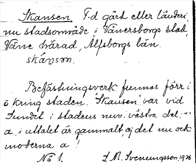 Bild på arkivkortet för arkivposten Skansen