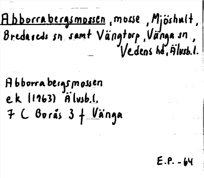 Bild på arkivkortet för arkivposten Abborrabergsmossen