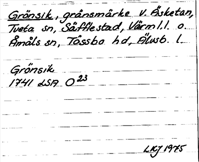 Bild på arkivkortet för arkivposten Grönsik
