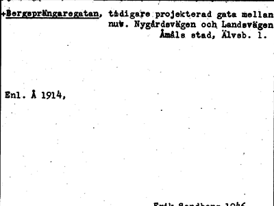 Bild på arkivkortet för arkivposten +Bergsprängaregatan