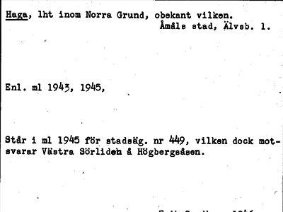 Bild på arkivkortet för arkivposten Haga