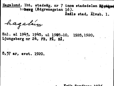 Bild på arkivkortet för arkivposten Hagalund