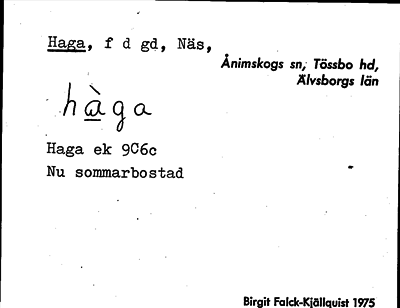 Bild på arkivkortet för arkivposten Haga