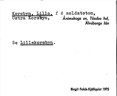 Bild på arkivkortet för arkivposten Korsbyn, Lilla, se Lillekorsbyn