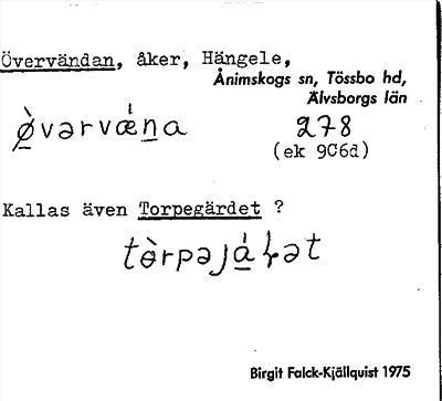 Bild på arkivkortet för arkivposten Övervändan