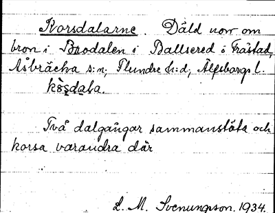 Bild på arkivkortet för arkivposten Korsdalarne