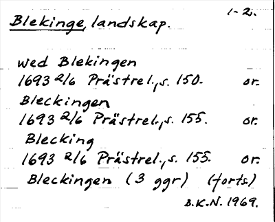 Bild på arkivkortet för arkivposten Blekinge