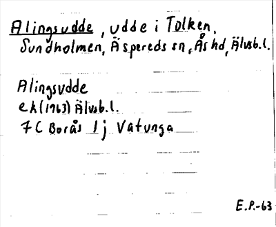 Bild på arkivkortet för arkivposten Alingsudde