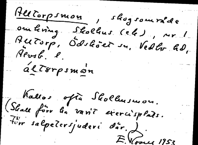 Bild på arkivkortet för arkivposten Alltorpsmon