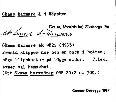 Bild på arkivkortet för arkivposten Skams kammare