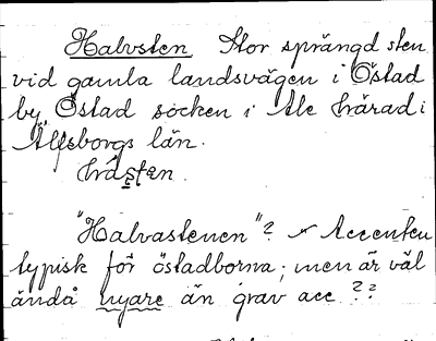 Bild på arkivkortet för arkivposten Halvsten