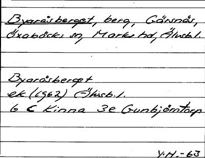 Bild på arkivkortet för arkivposten Byaråsberget