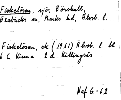 Bild på arkivkortet för arkivposten Fiskelösen