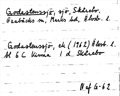 Bild på arkivkortet för arkivposten Godastenssjö