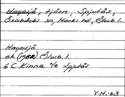 Bild på arkivkortet för arkivposten Hagasjö