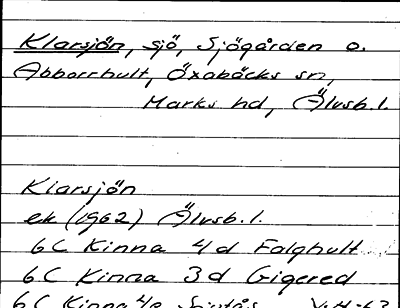 Bild på arkivkortet för arkivposten Klarsjön