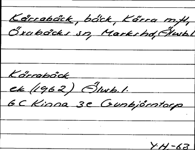 Bild på arkivkortet för arkivposten Kärrabäck