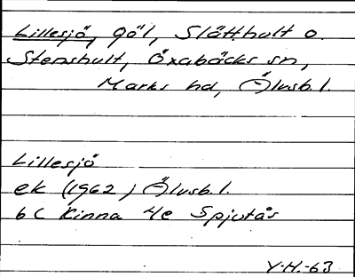 Bild på arkivkortet för arkivposten Lillesjö