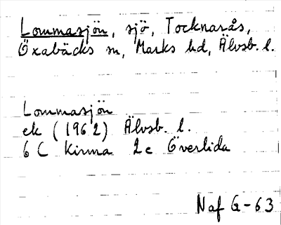 Bild på arkivkortet för arkivposten Lommasjön