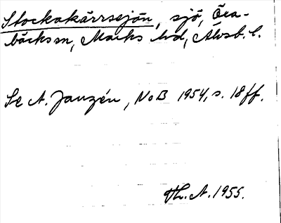 Bild på arkivkortet för arkivposten Stockakärrssjön