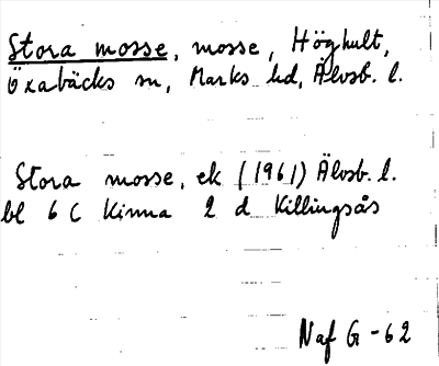 Bild på arkivkortet för arkivposten Stora mosse