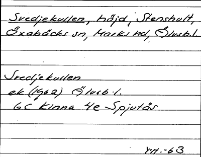 Bild på arkivkortet för arkivposten Svedjekullen