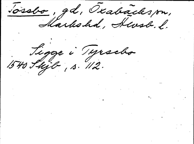 Bild på arkivkortet för arkivposten Tossbo