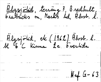 Bild på arkivkortet för arkivposten Älgsjölid