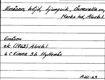 Bild på arkivkortet för arkivposten Enåsen