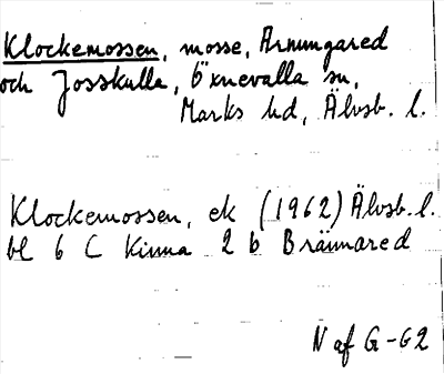 Bild på arkivkortet för arkivposten Klockemossen