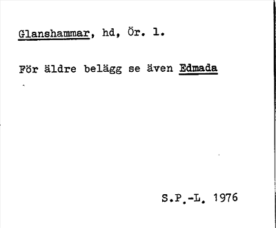 Bild på arkivkortet för arkivposten Glanshammar