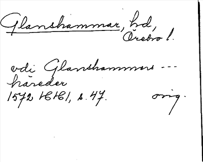 Bild på arkivkortet för arkivposten Glanshammar