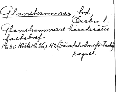 Bild på arkivkortet för arkivposten Glanshammar