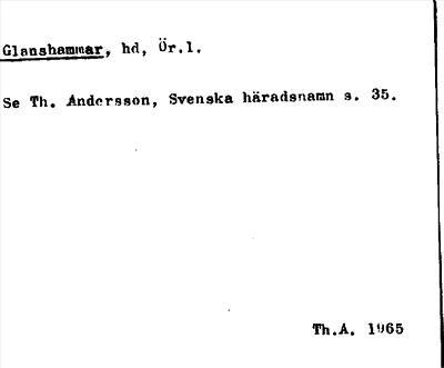 Bild på arkivkortet för arkivposten Glanshammar