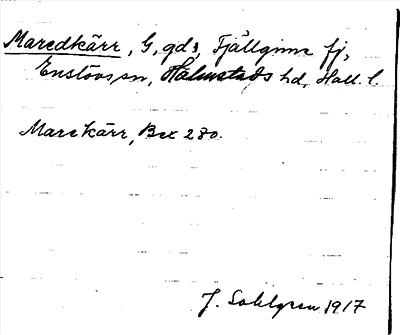 Bild på arkivkortet för arkivposten Maredkärr