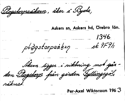 Bild på arkivkortet för arkivposten Plogstorpaåkern