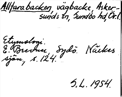 Bild på arkivkortet för arkivposten Allfarabacken