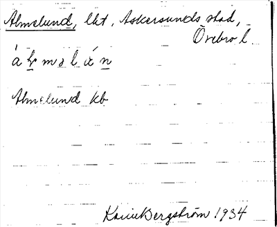 Bild på arkivkortet för arkivposten Almelund