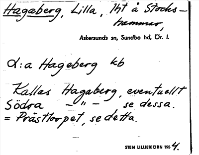 Bild på arkivkortet för arkivposten Hagaberg, Lilla