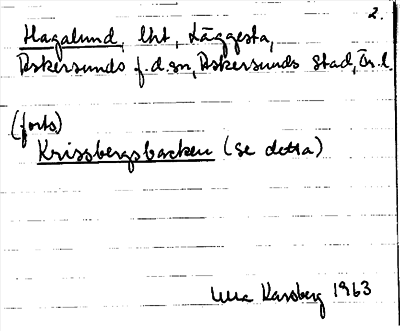 Bild på arkivkortet för arkivposten Hagalund
