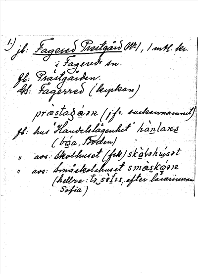 Bild på arkivkortet för arkivposten Fagereds Prestgård