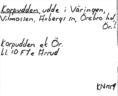Bild på arkivkortet för arkivposten Korpudden